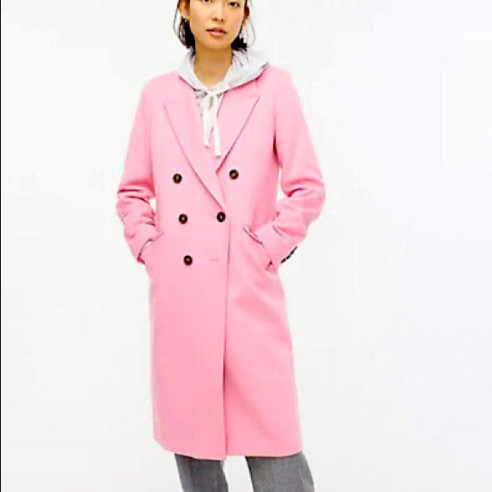 J.Crew Double Breasted Cashmere and Wool Coat Pink Size 12. Orig. $398